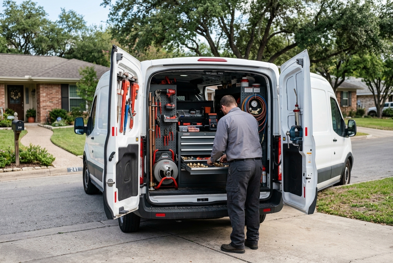 San Antonio Plumber Co. work: on a San Antonio job